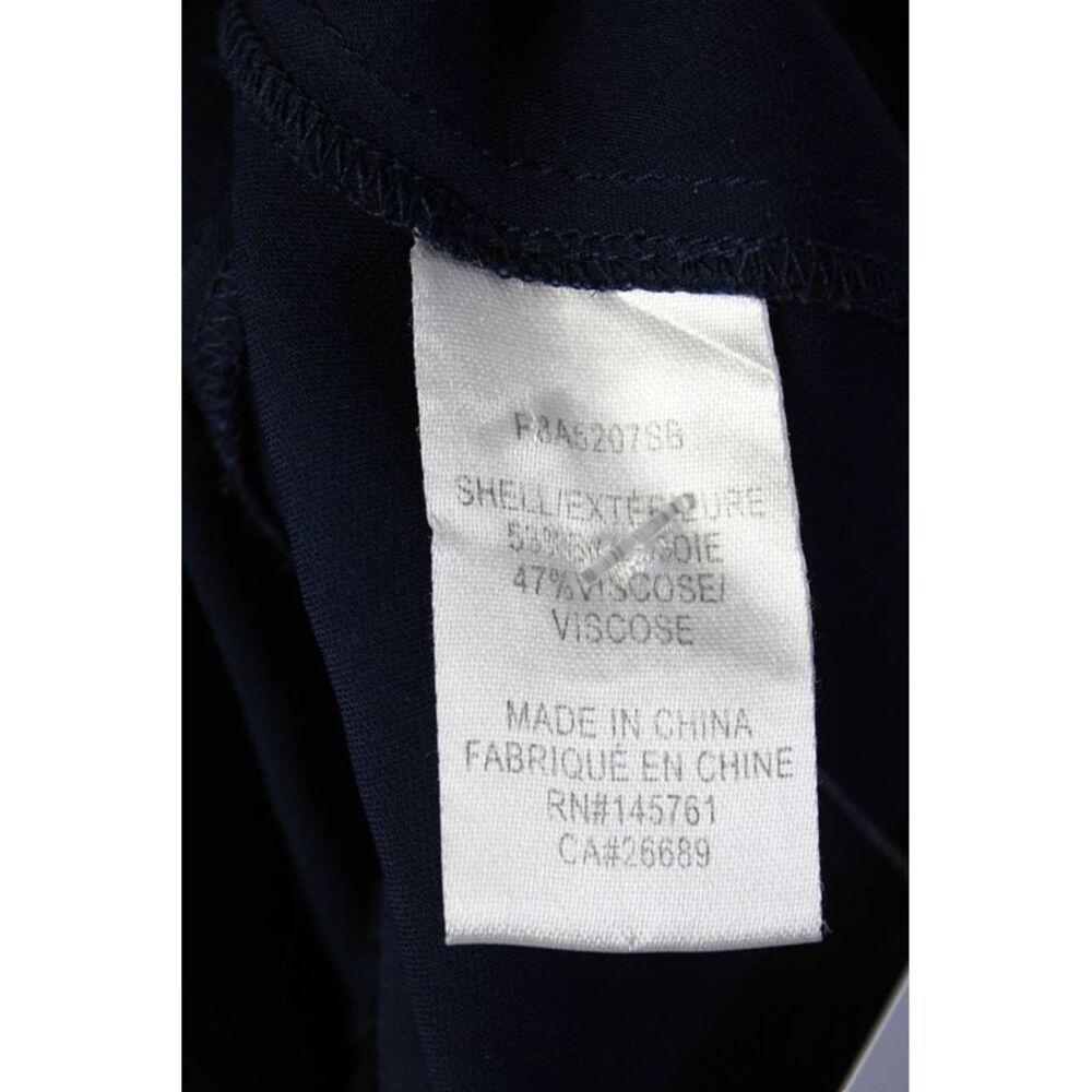 Parker Womens Silk Key Hole Neck Long Sleeves Blouse Navy Blue Size Extra Small - Picture 4 of 6